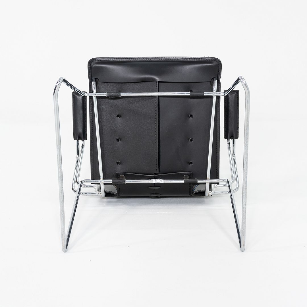 SOLD 1980s Pair of Hiroyuki Toyoda for ICF Dining Arm Chairs in Black Leather & Steel