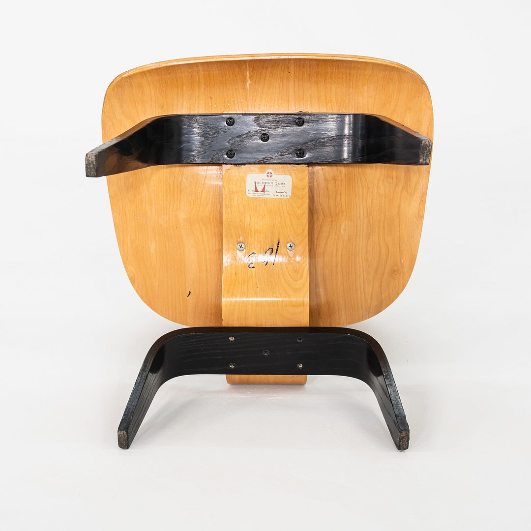 1947 Pair of Evans Eames LCW Chairs with Birch Seat and Ebonized Ash Legs 5-2-5