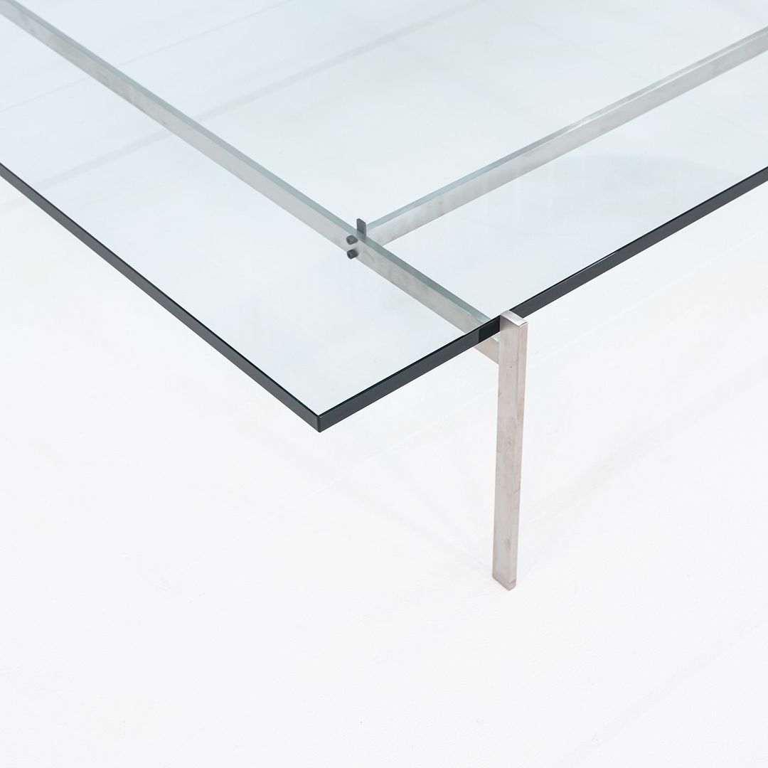 2023 Poul Kjaerholm for Fritz Hansen PK61A Glass & Stainless Coffee Table