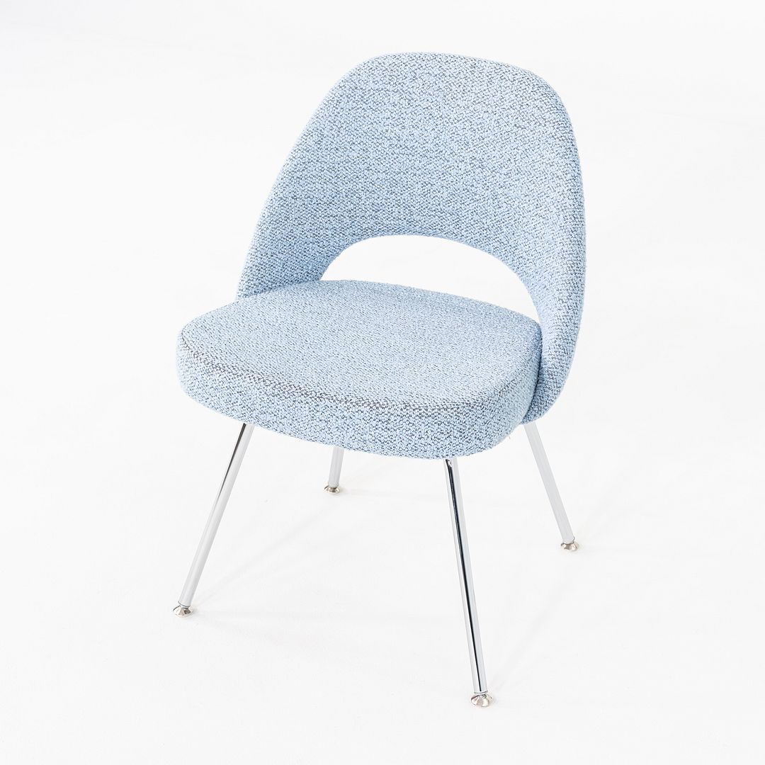 2021 Eero Saarinen for Knoll Executive Side / Dining Chair with Blue Upholstery