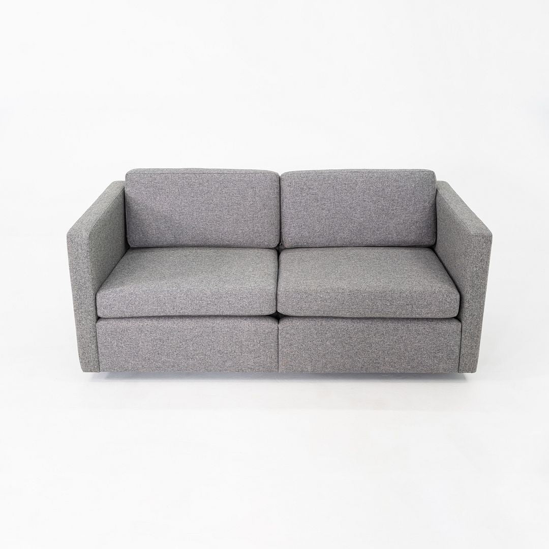 1980s Charles Pfister Knoll Loveseat / Two Seat Sofa Upholstered in Grey Fabric