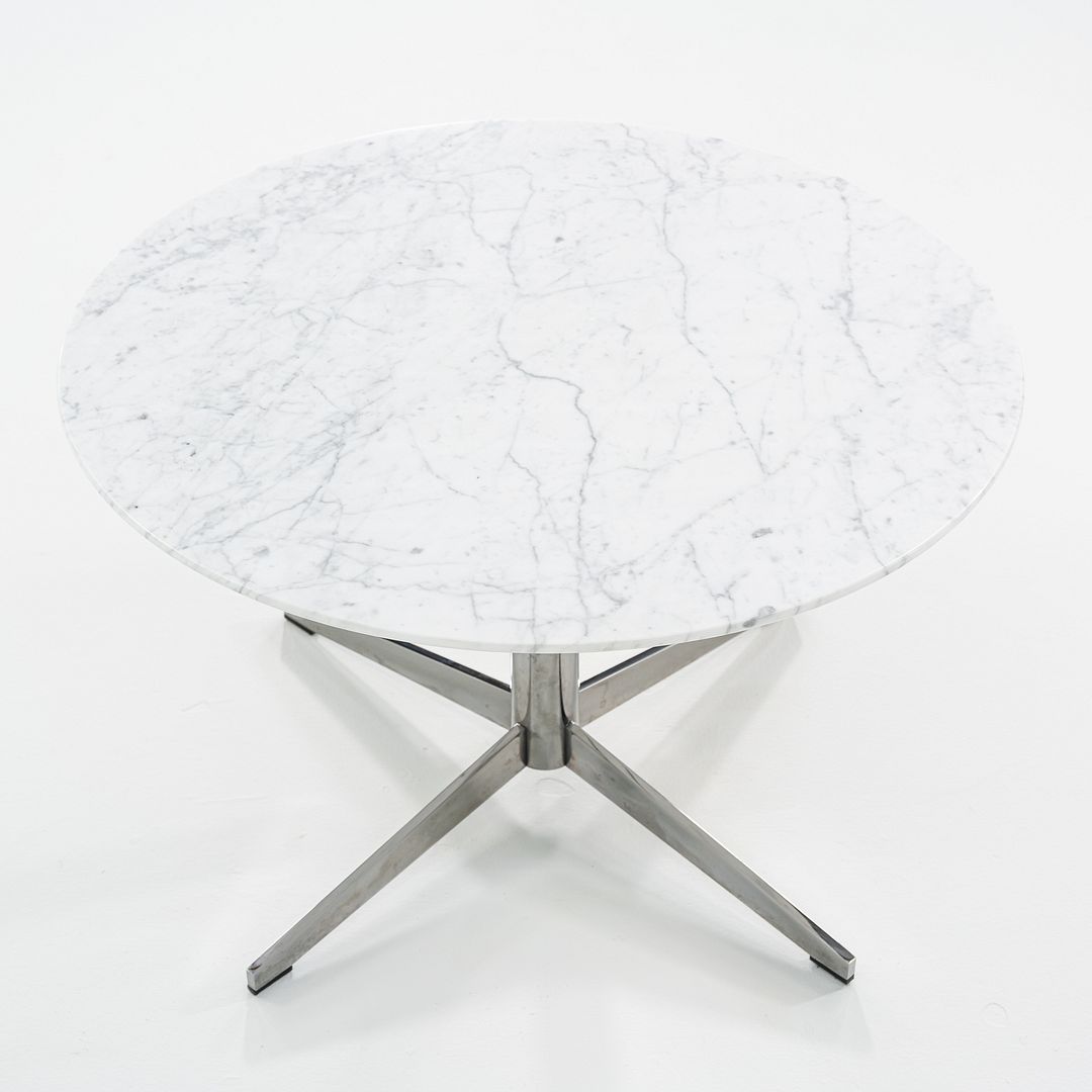 2010s Haworth Planes Collection Jive Marble and Steel Round Table 28 inches