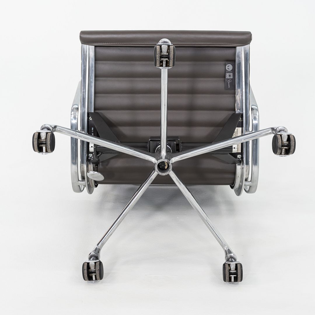 SOLD 2010 Herman Miller Eames Aluminum Group Management Desk Chair in Brown Leather