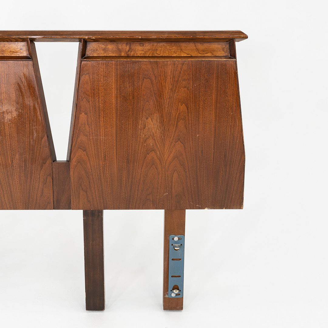 1960s Helen and Hobey Baker King Size Modern Headboard in Walnut 96x38 Inches