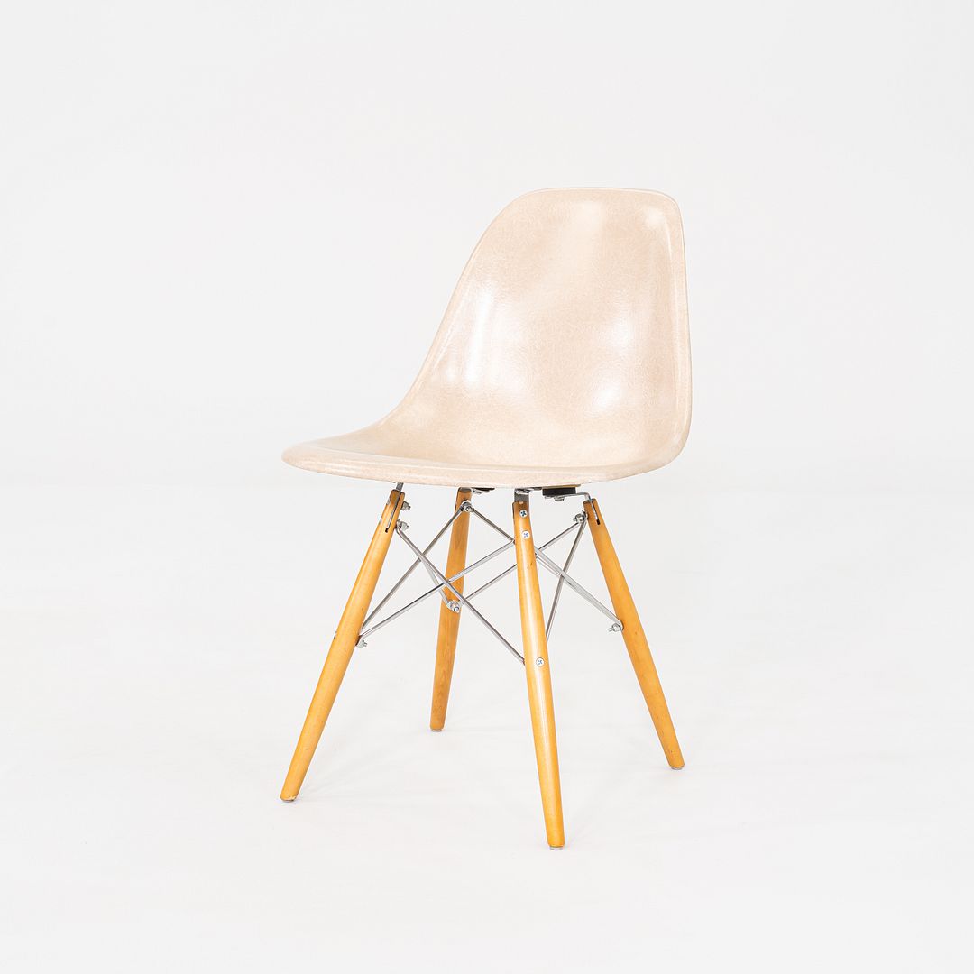 2016 Eames Modernica Beige Fiberglass Dining Chair w/ Eiffel Bases 3x Available