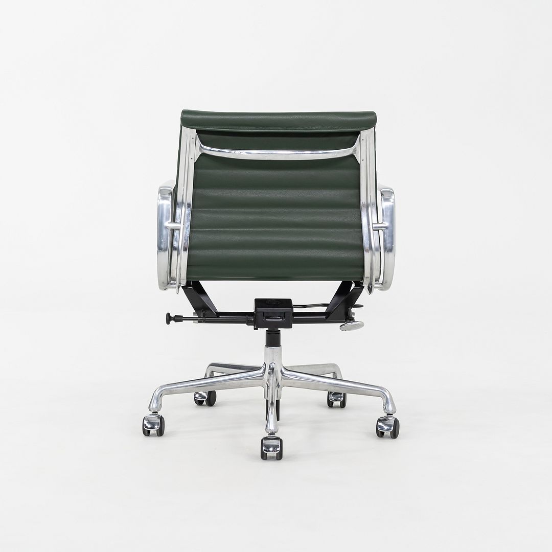SOLD 2010s Herman Miller Eames Aluminum Group Management Desk Chair in Green Leather