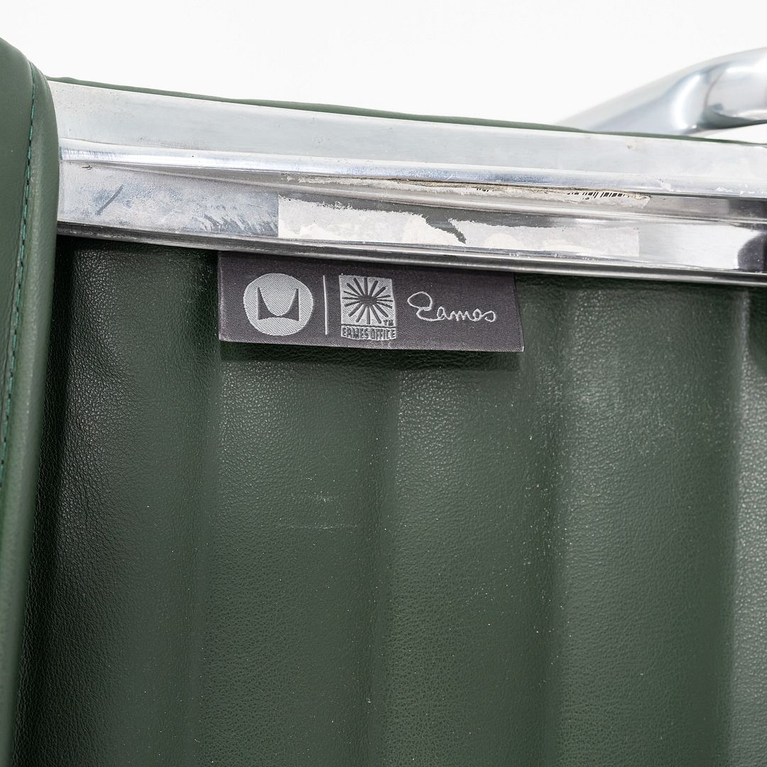 SOLD 2010s Herman Miller Eames Aluminum Group Management Desk Chair in Green Leather