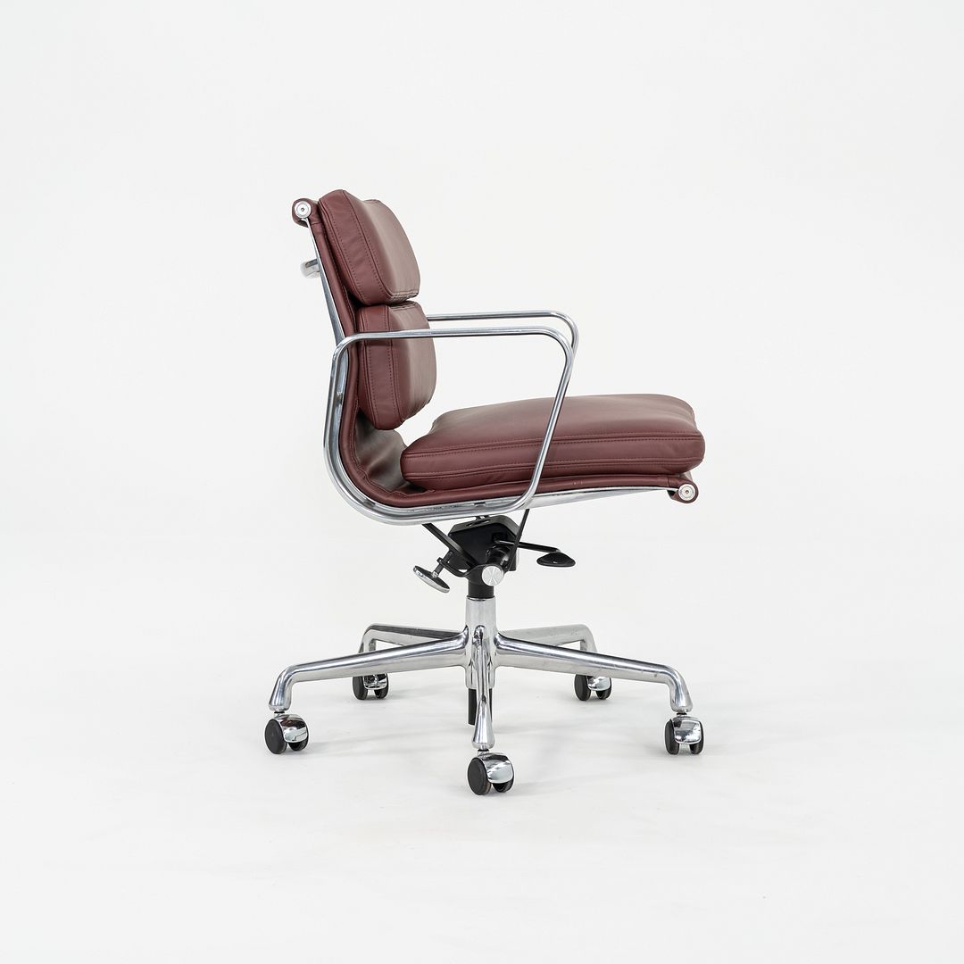 2010s Herman Miller Eames Soft Pad Management Desk Chair Deep Red Leather, EA435