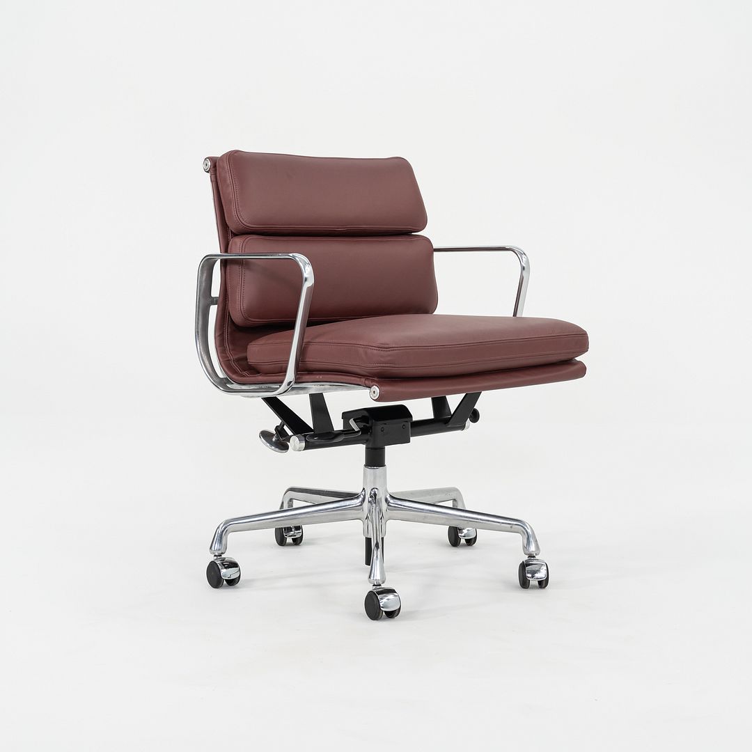 2010s Herman Miller Eames Soft Pad Management Desk Chair Deep Red Leather, EA435