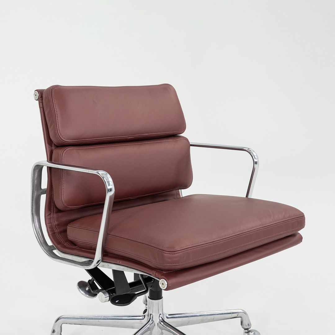 2010s Herman Miller Eames Soft Pad Management Desk Chair Deep Red Leather, EA435