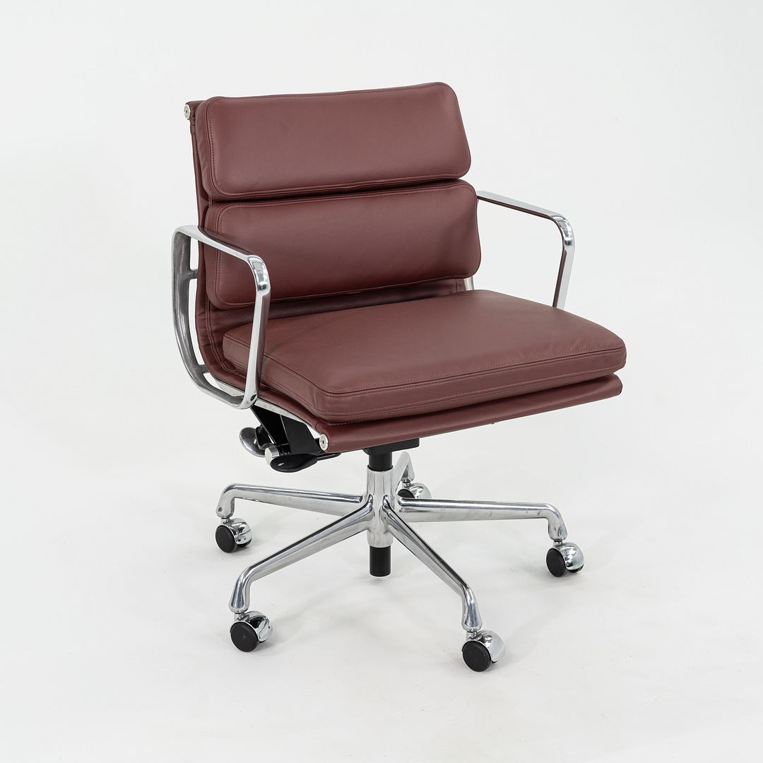 2010s Herman Miller Eames Soft Pad Management Desk Chair Deep Red Leather, EA435