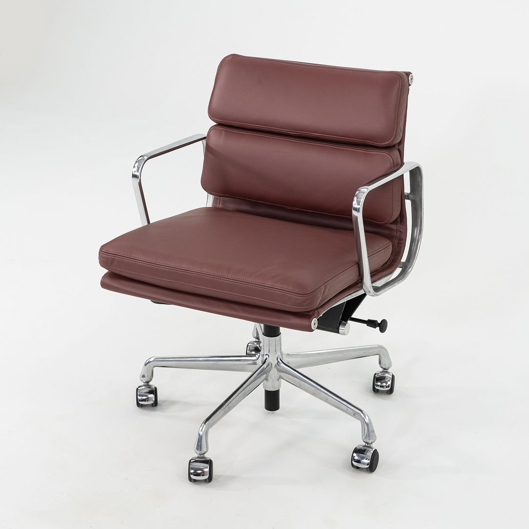 2010s Herman Miller Eames Soft Pad Management Desk Chair Deep Red Leather, EA435