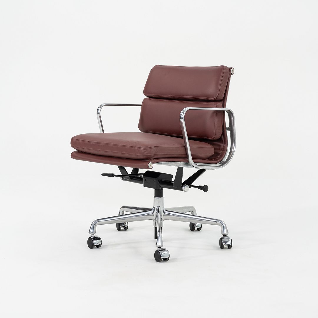 2010s Herman Miller Eames Soft Pad Management Desk Chair Deep Red Leather, EA435