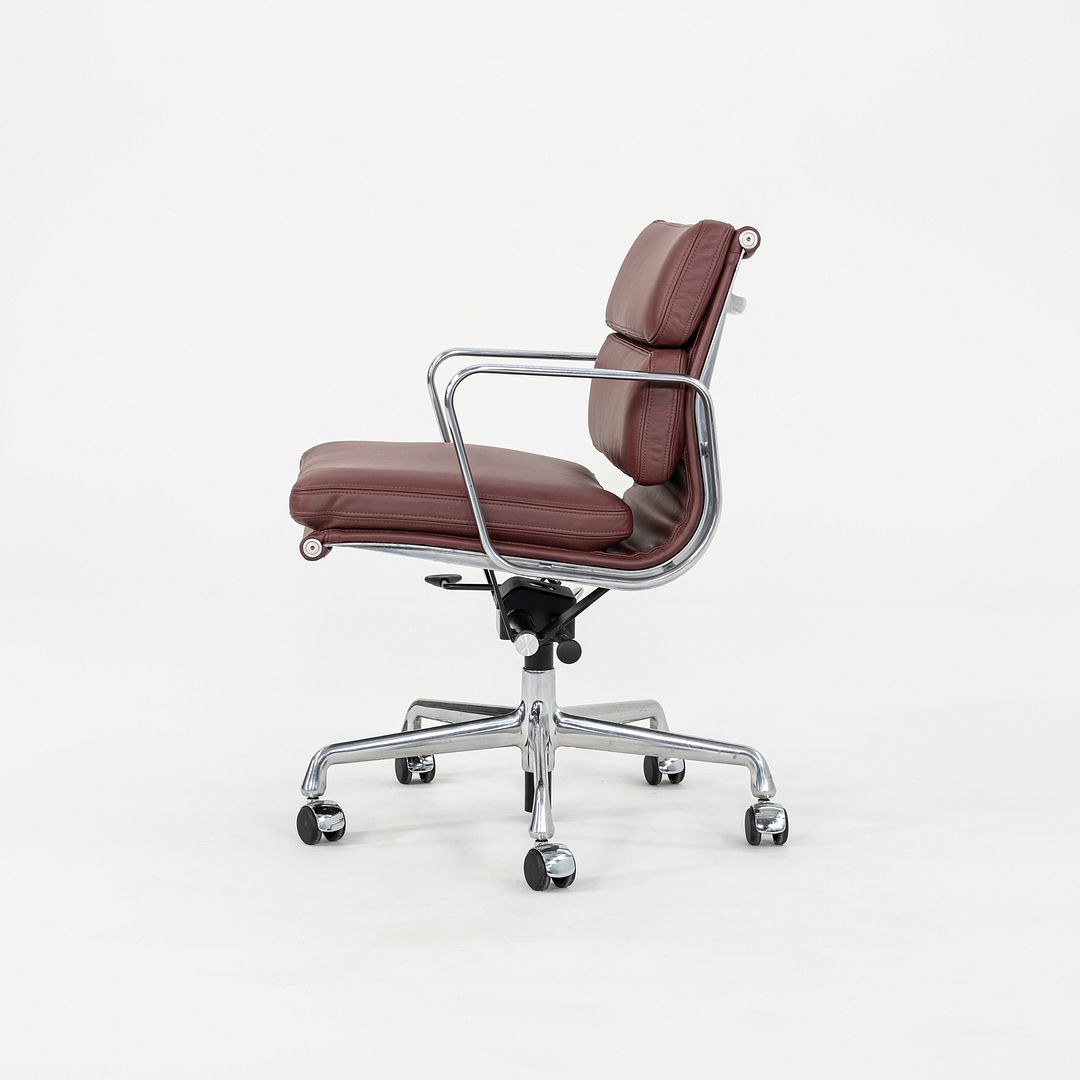 2010s Herman Miller Eames Soft Pad Management Desk Chair Deep Red Leather, EA435