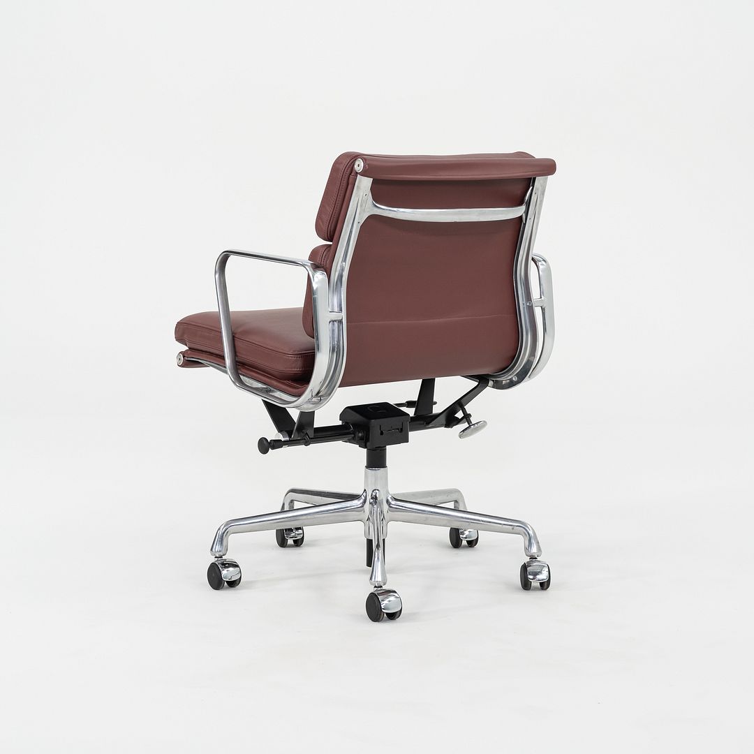 2010s Herman Miller Eames Soft Pad Management Desk Chair Deep Red Leather, EA435
