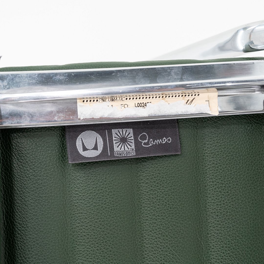 SOLD 2010s Herman Miller Eames Aluminum Group Management Desk Chair in Green Leather