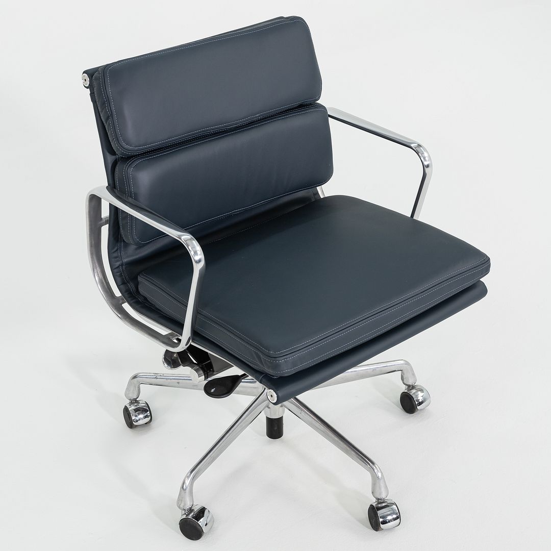 SOLD 2010s Herman Miller Eames Soft Pad Management Desk Chair in Navy Blue Leather