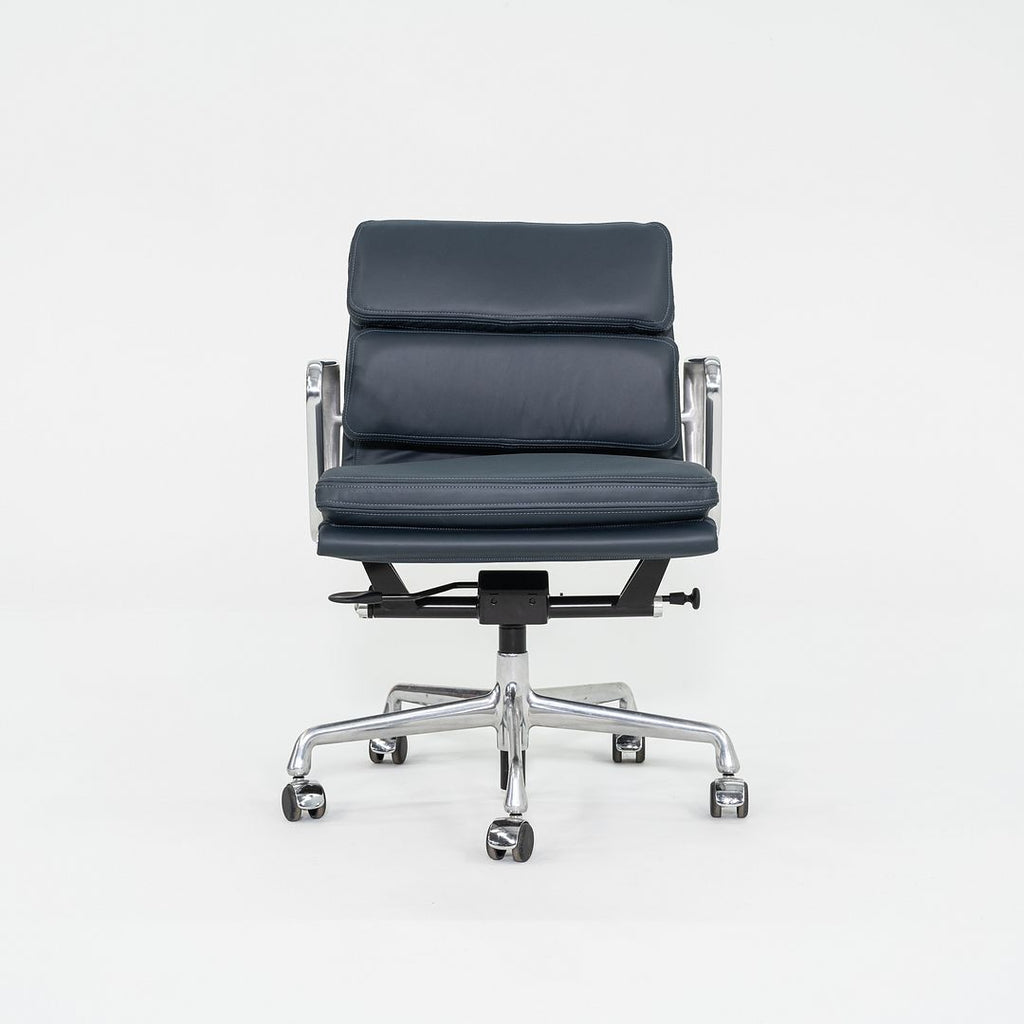 SOLD 2010s Herman Miller Eames Soft Pad Management Desk Chair in Navy Blue Leather