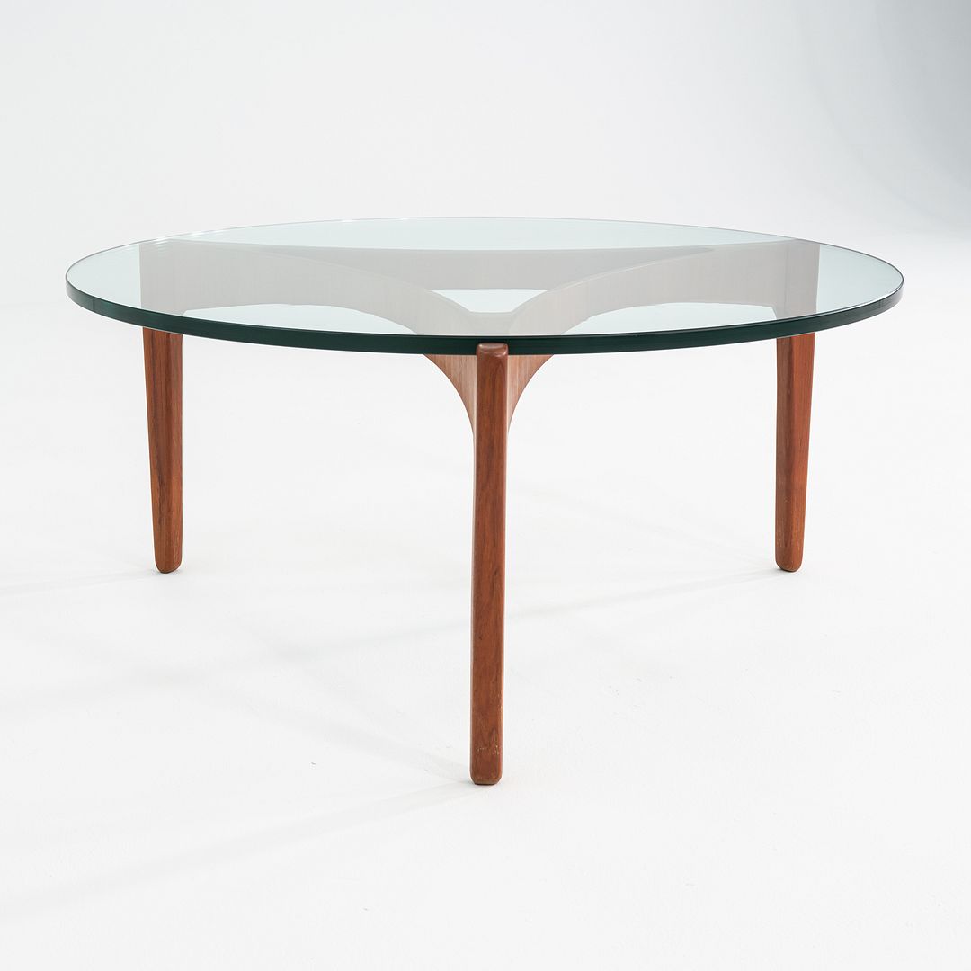 1960s Sven Ellekaer for Christian Linneberg Coffee Table in Teak and Glass 39"