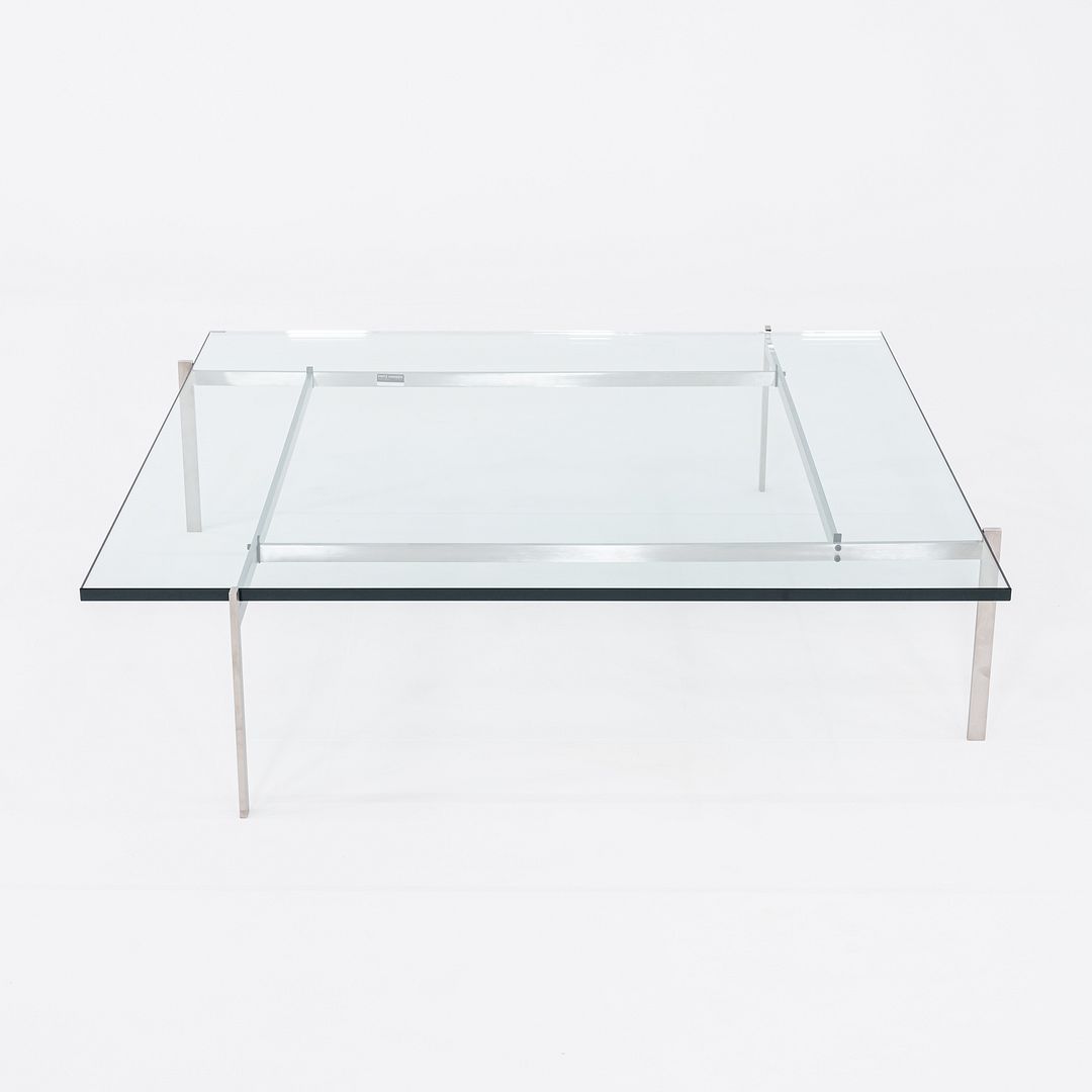 2023 Poul Kjaerholm for Fritz Hansen PK61A Glass & Stainless Coffee Table
