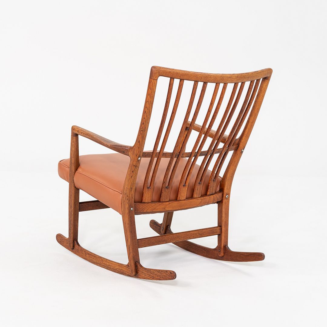 1950s Hans Wegner ML-33 Rocking Chair for Mikael Laursen, Crafted in Solid Oak