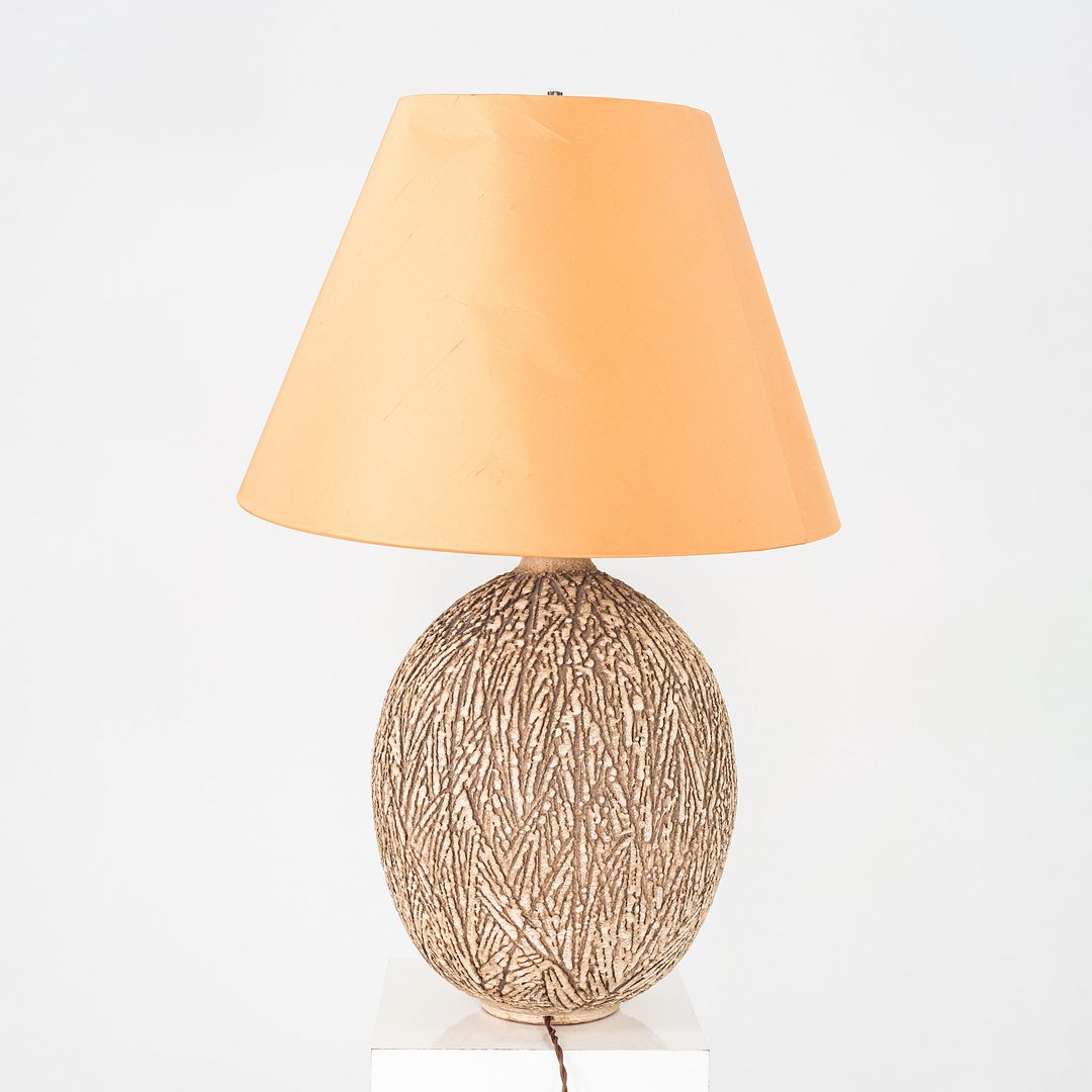 1950s Sgraffito Hand-Thrown Pottery Table Lamps by Lee Rosen for Design-Technics