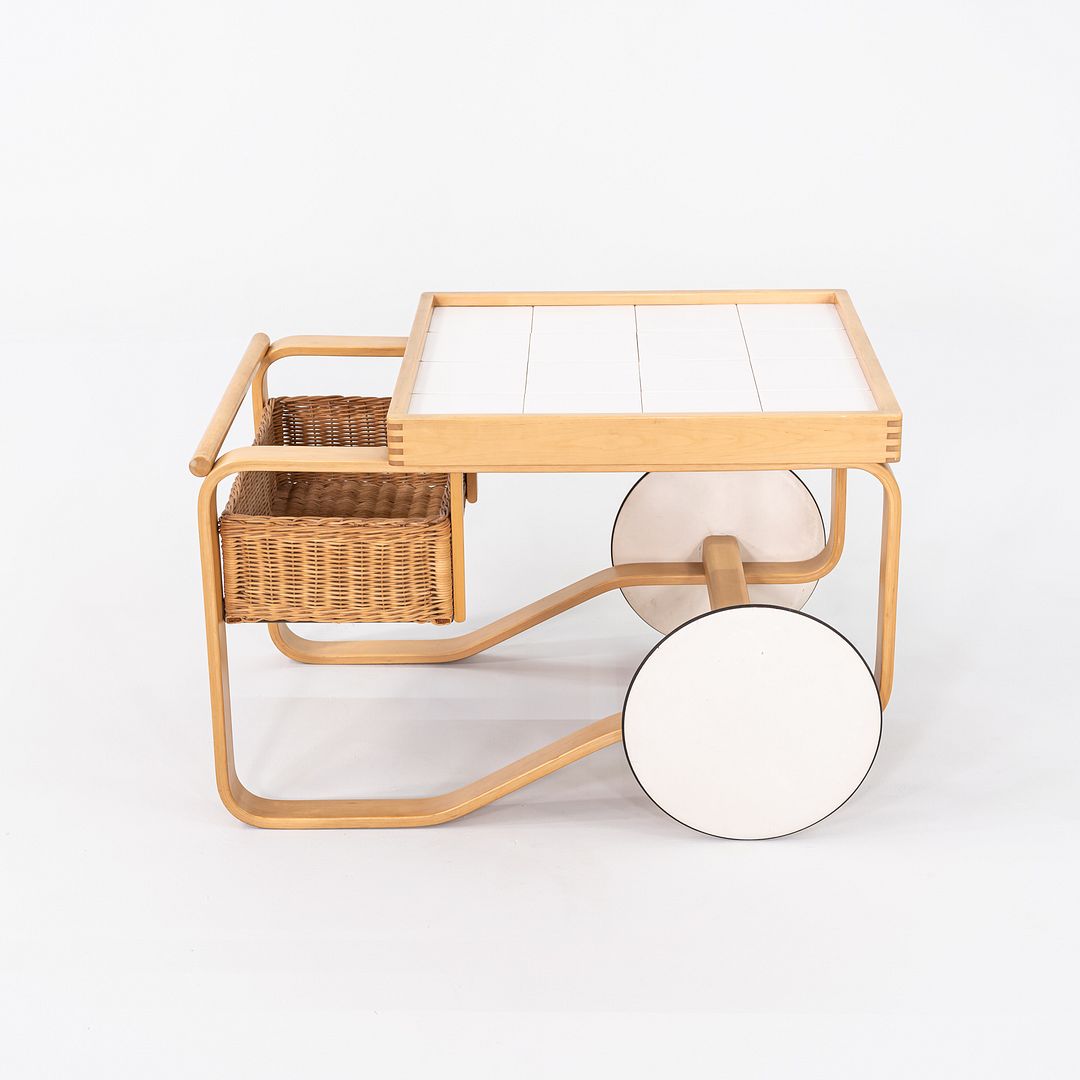 1970s Alvar and Aino Aalto for Artek Tea Trolley in Birch with Ceramic Tile