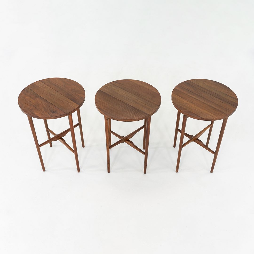 1950s Walnut Nesting or Serving Tables by Bertha Schaefer for Singer & Sons