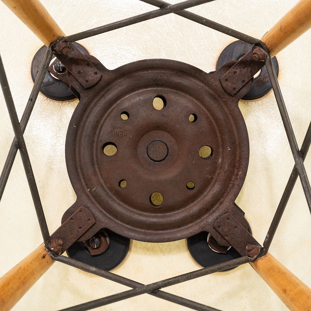 C. 1950 Herman Miller Eames PAW Swivel Chair w/ Birch Dowel Base in Parchment