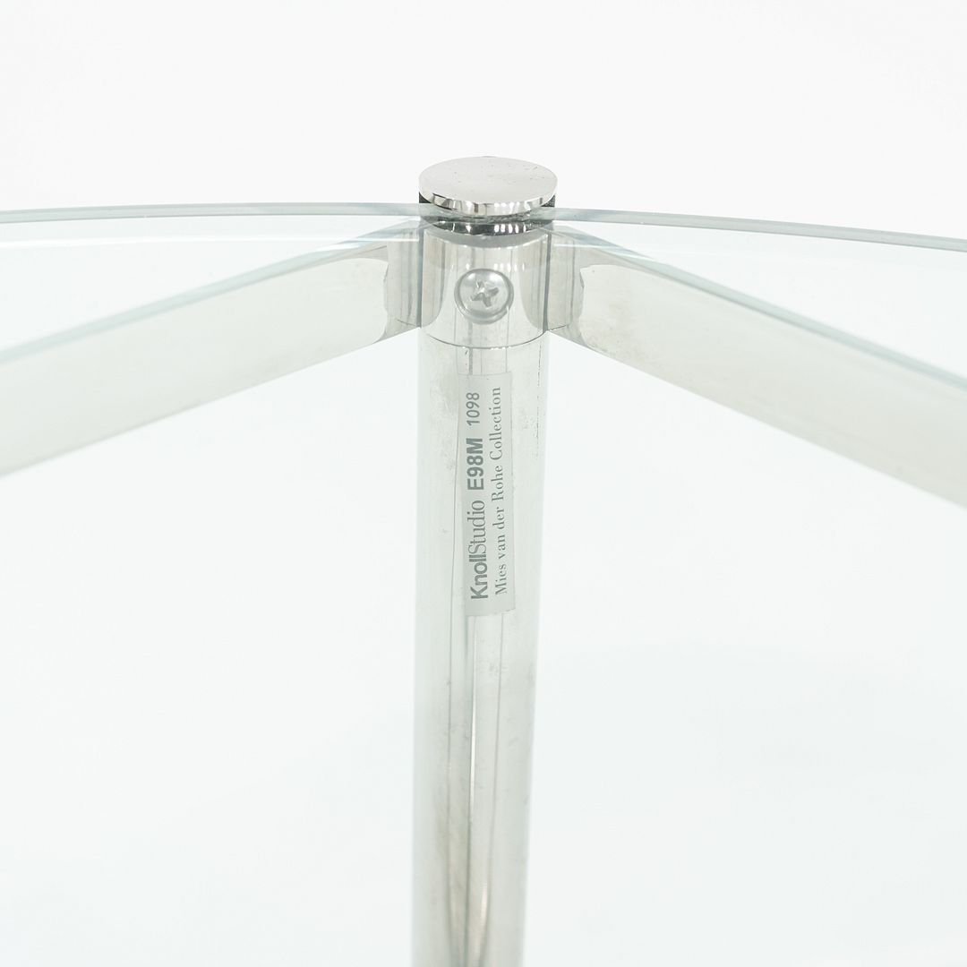 C. 1998 Mies van der Rohe for Knoll MR End / Side Table with Round Glass Top