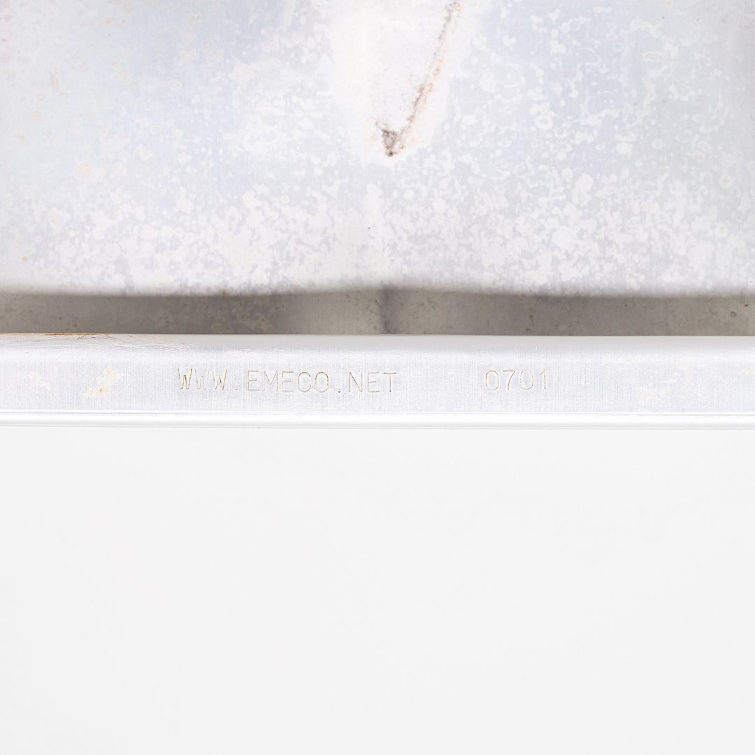 2010s Emeco 1006 Navy Dining Chair Aluminum with Brown Seat Pad 15x Available