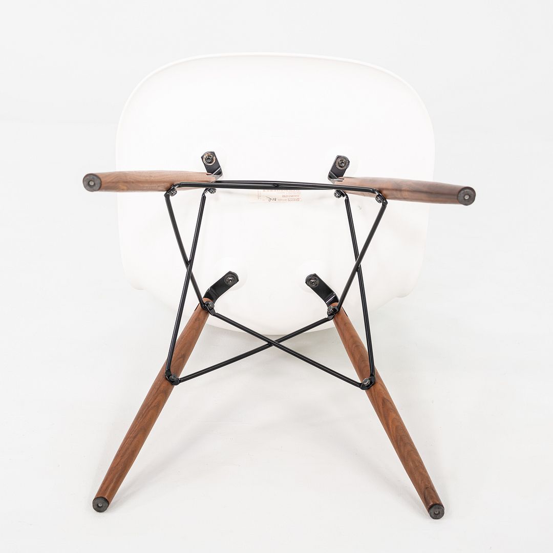 2021 Herman Miller Eames DSW Dining Side Chair in White w/ Walnut Base 4x Avail