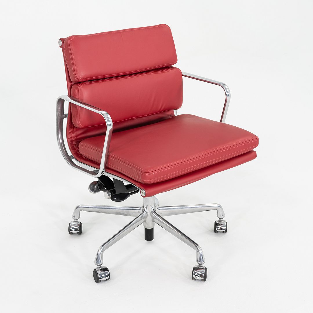SOLD 2010s Herman Miller Eames Soft Pad Management Desk Chair Red Leather Upholstery