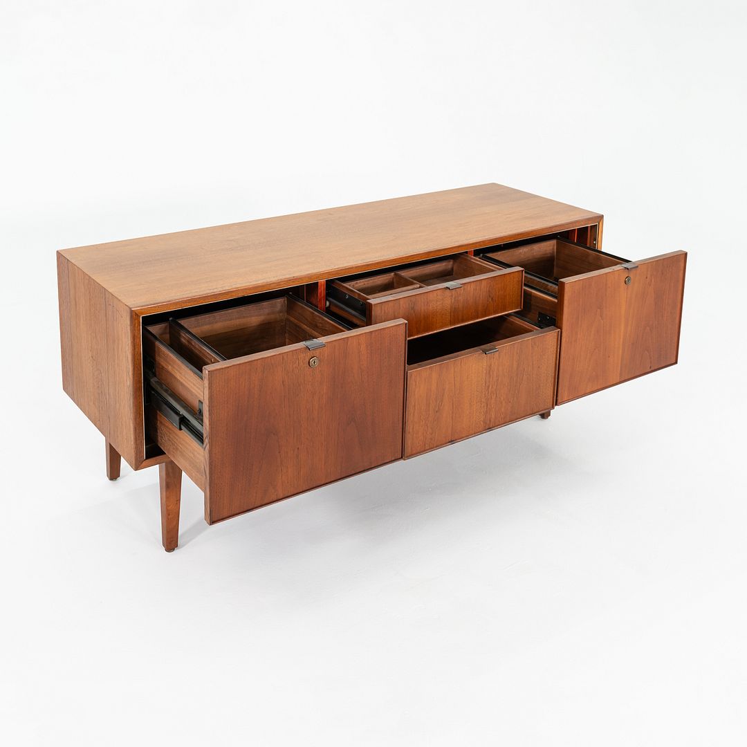 1960s Alexis Yermakov for Stow Davis Walnut Three Position Credenza w/ 4 Drawers