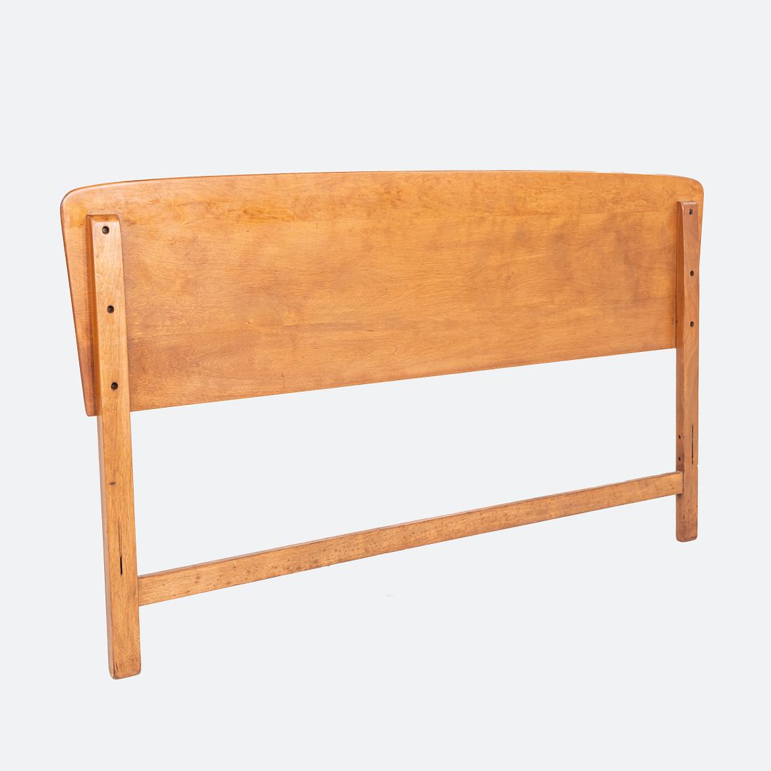 1950s Heywood Wakefield Headboard in Yellow Birch for Full Size Bed USA Made