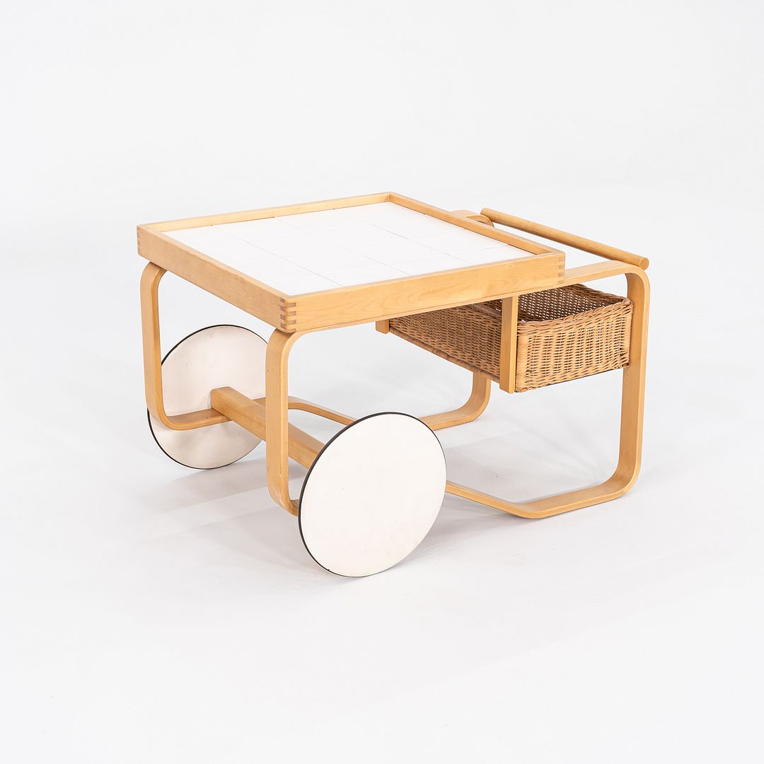 1970s Alvar and Aino Aalto for Artek Tea Trolley in Birch with Ceramic Tile