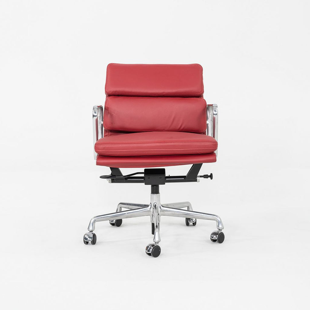 SOLD 2010s Herman Miller Eames Soft Pad Management Desk Chair Red Leather Upholstery