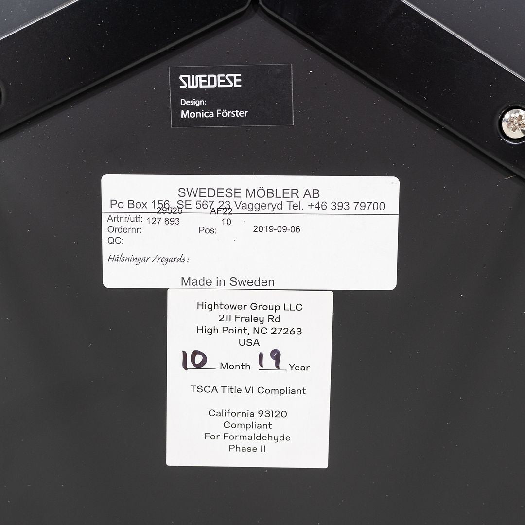 2019 Pair of Monica Forster for Swedese Breeze Side Tables in Black Wood 18 in