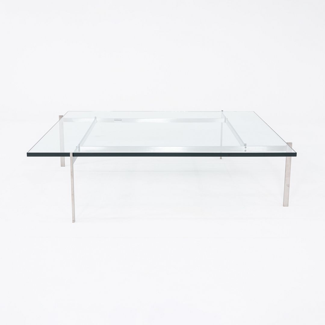 2023 Poul Kjaerholm for Fritz Hansen PK61A Glass & Stainless Coffee Table