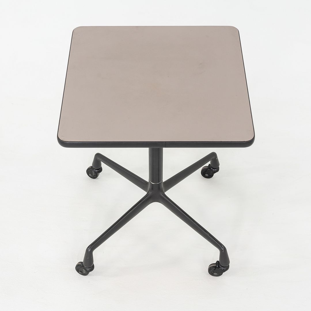 1980s Herman Miller Eames Rolling Side Table on Universal Base with Laminate 20"