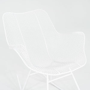 1950s Russell Woodard Sculptura Rocking Chair with White Wrought Iron Frame