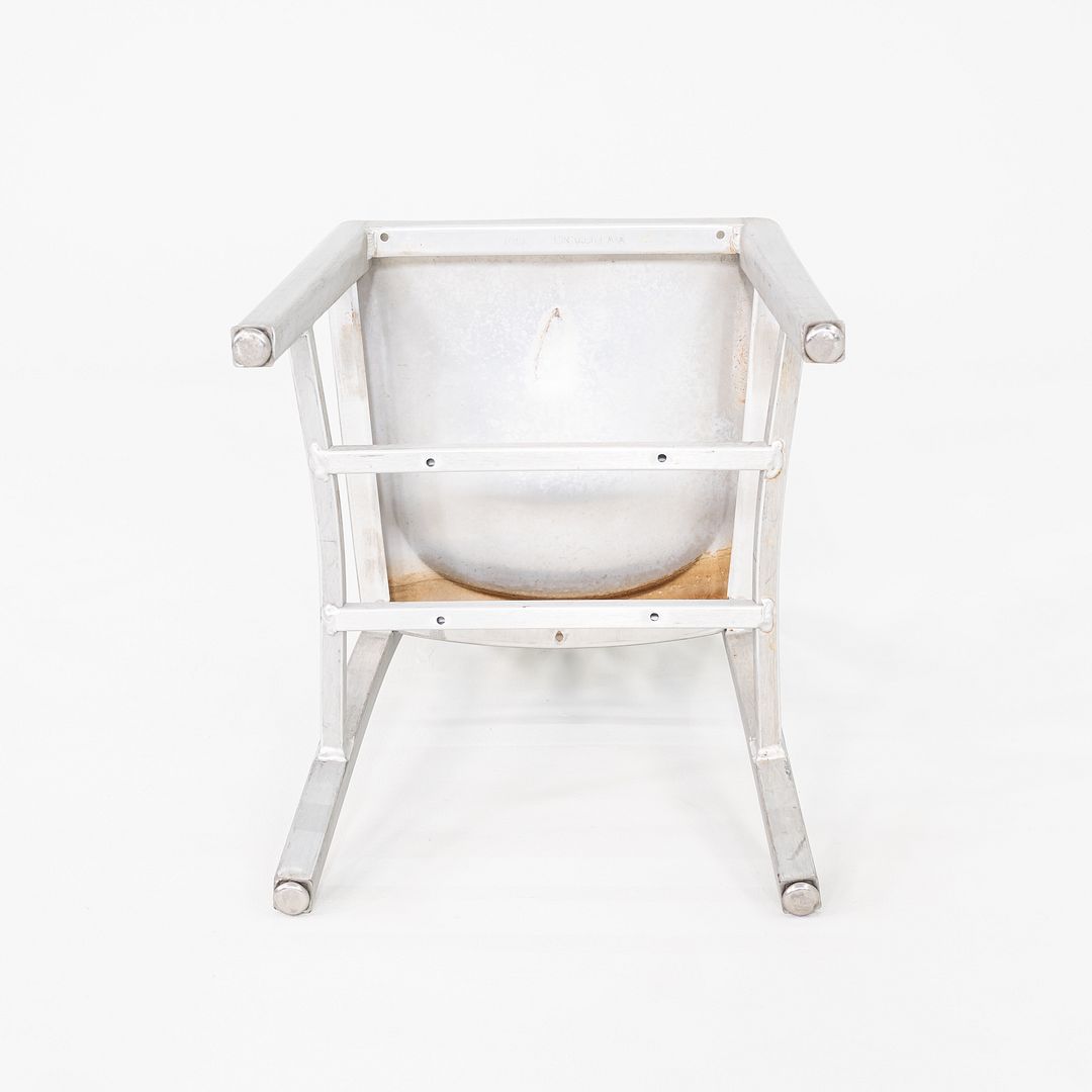 2010s Emeco 1006 Navy Dining Chair Aluminum with Brown Seat Pad 15x Available