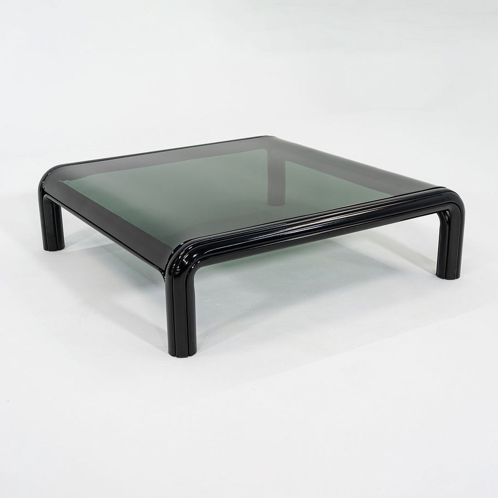 1970s Gae Aulenti for Knoll Orsay Coffee Table with Black Glass Top 44" inches