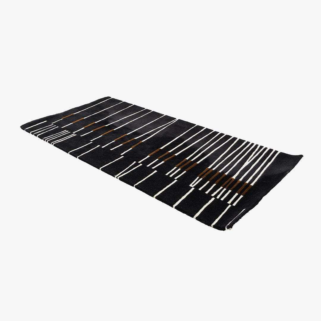 2000s Studio DR DellaRobbia Lanzo Rug 88x43" Hand Tufted in New Zealand Wool