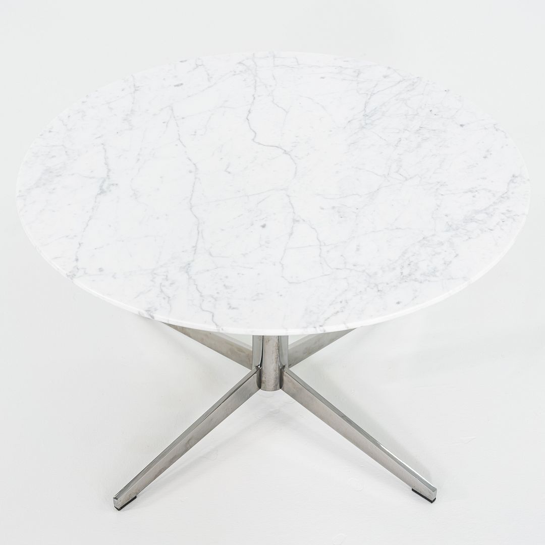 2010s Haworth Planes Collection Jive Marble and Steel Round Table 28 inches
