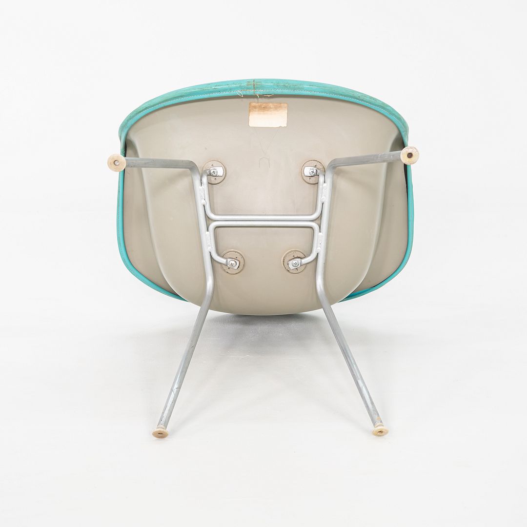 C. 1956 Pair of Herman Miller Eames Fiberglass DAX Arm Shell Chair in Naugahyde