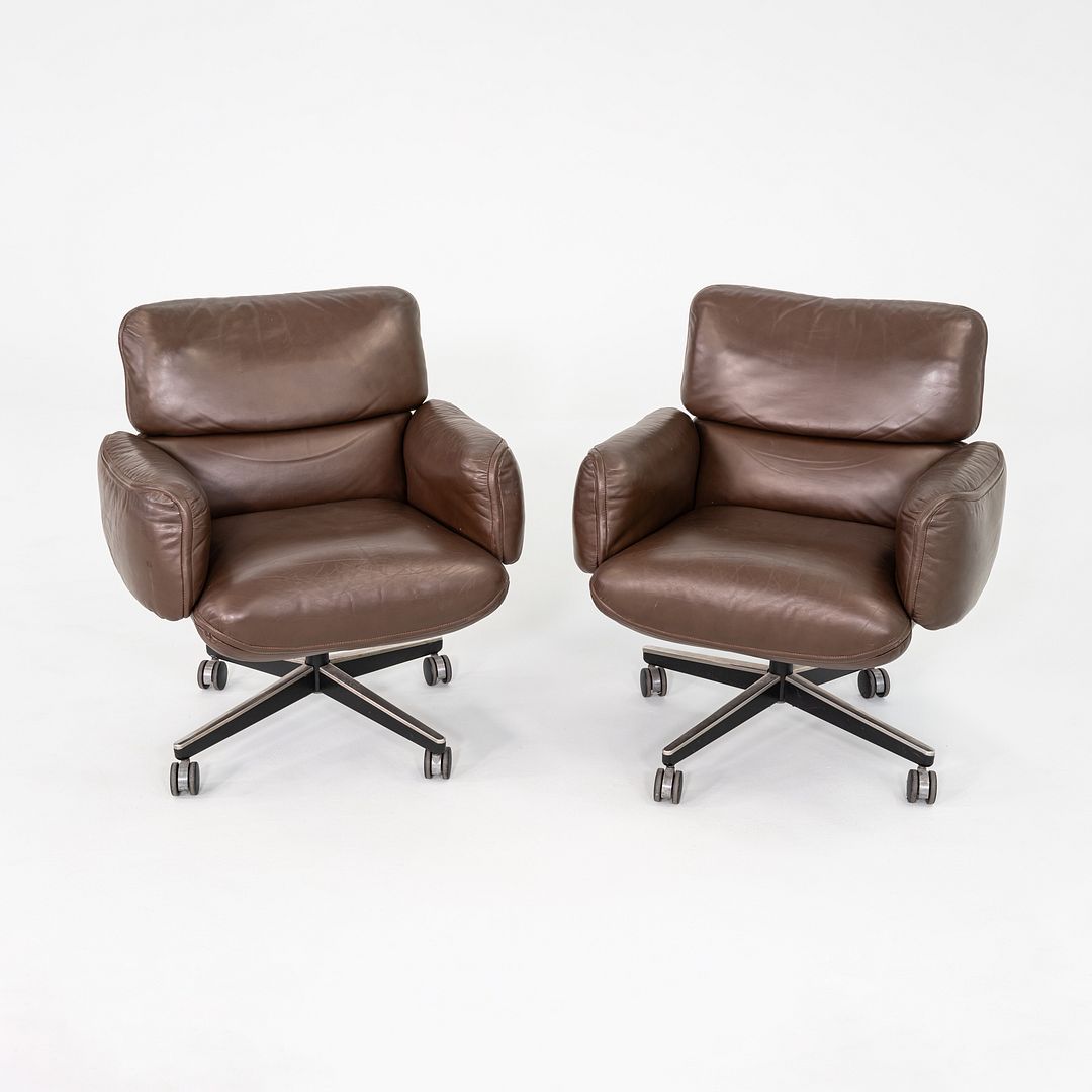1970s Otto Zapf for Knoll International Management Desk Chair Leather, 2x Avail