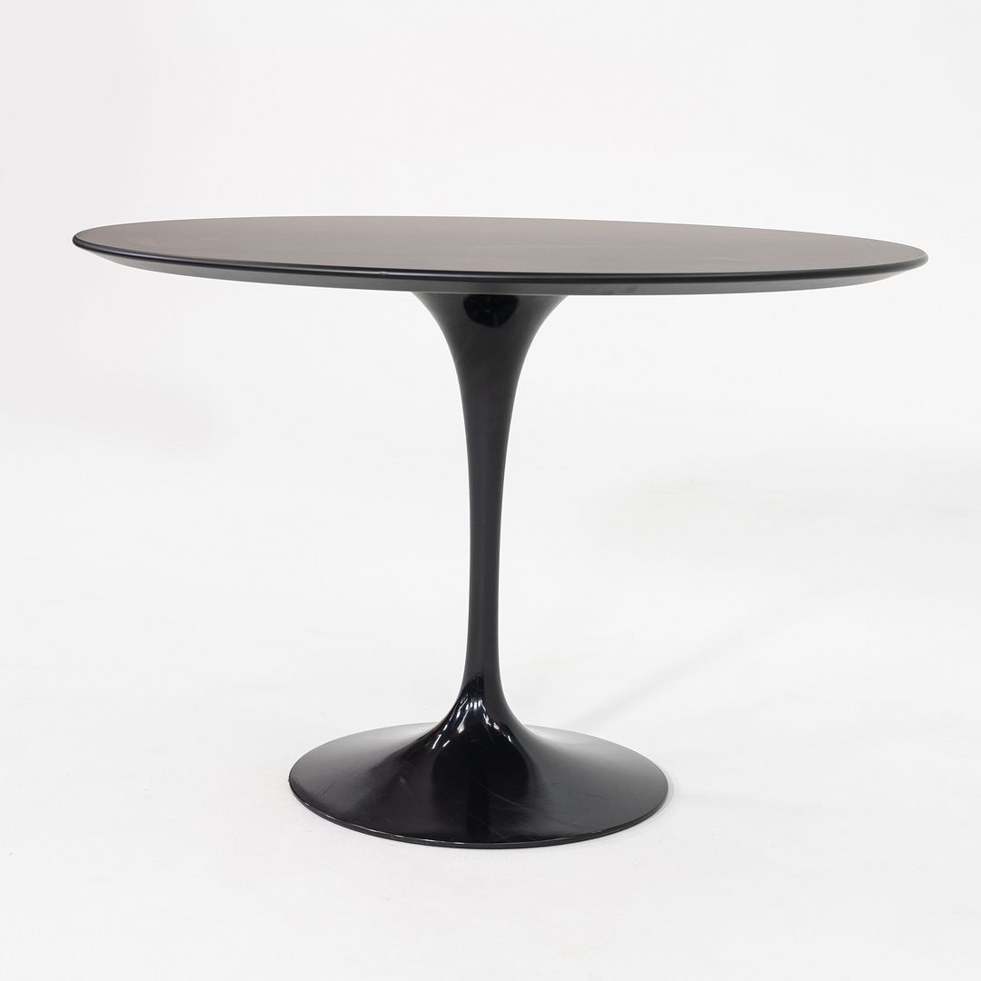 C. 2020 Eero Saarinen for Knoll Black Laminate Tulip Dining Table 42 Inches