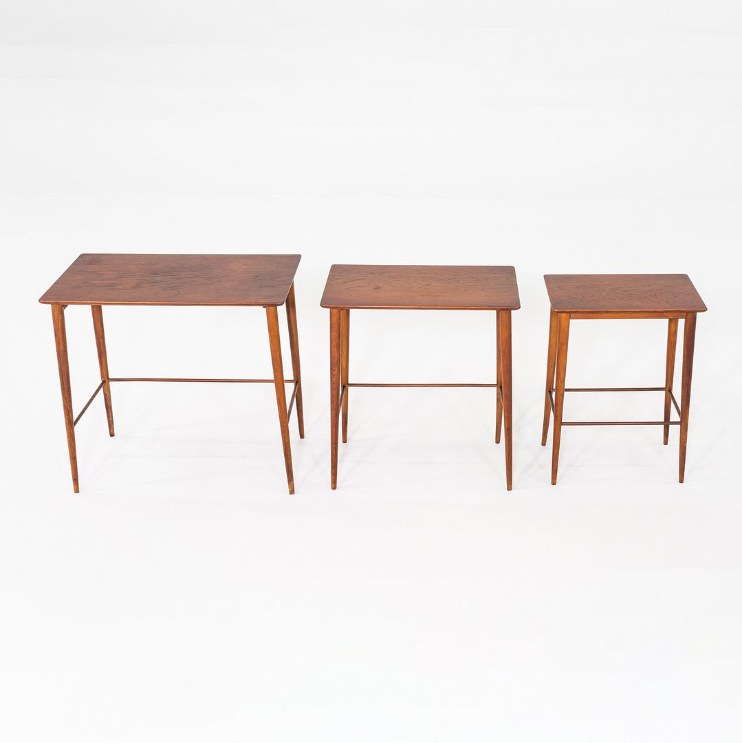 1970s Set of Three Danish Teak Nesting Tables with Clean Lines, Made in Denmark