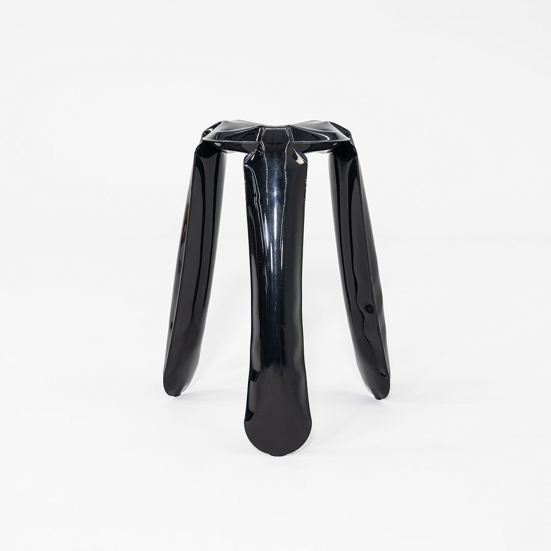 2020s Oskar Zieta for Zieta Plopp Counter Stool Steel w/ Black Finish 8x Avail